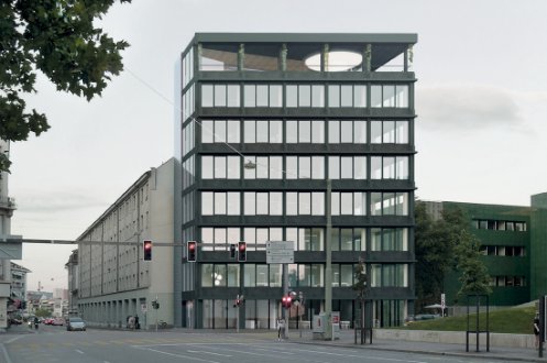 Visualisierung des Neubaus an der Ecke Schanzenstrasse, Spitalstrasse